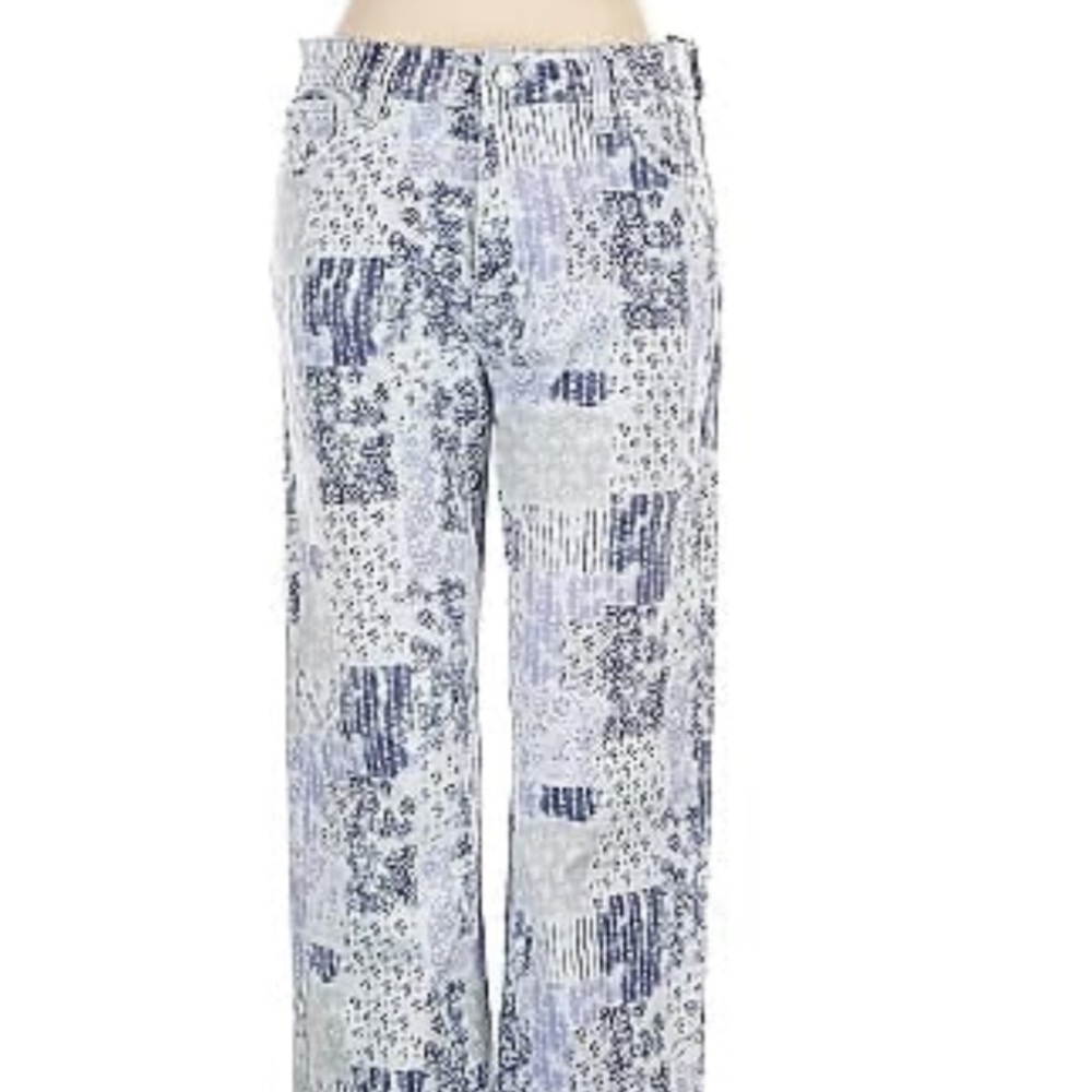 Blue and White Patterned jeans
